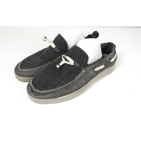 Sorel Sentry Gray Wool Leather Loafer Boat Slip On Casual Driving Shoe Mens 12 - Picture 3 of 8